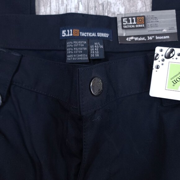 5.11 Tactical Pants Mens 42x36 Navy Taclite Ripstop Jean Cut Mid Rise Straight - Picture 6 of 9
